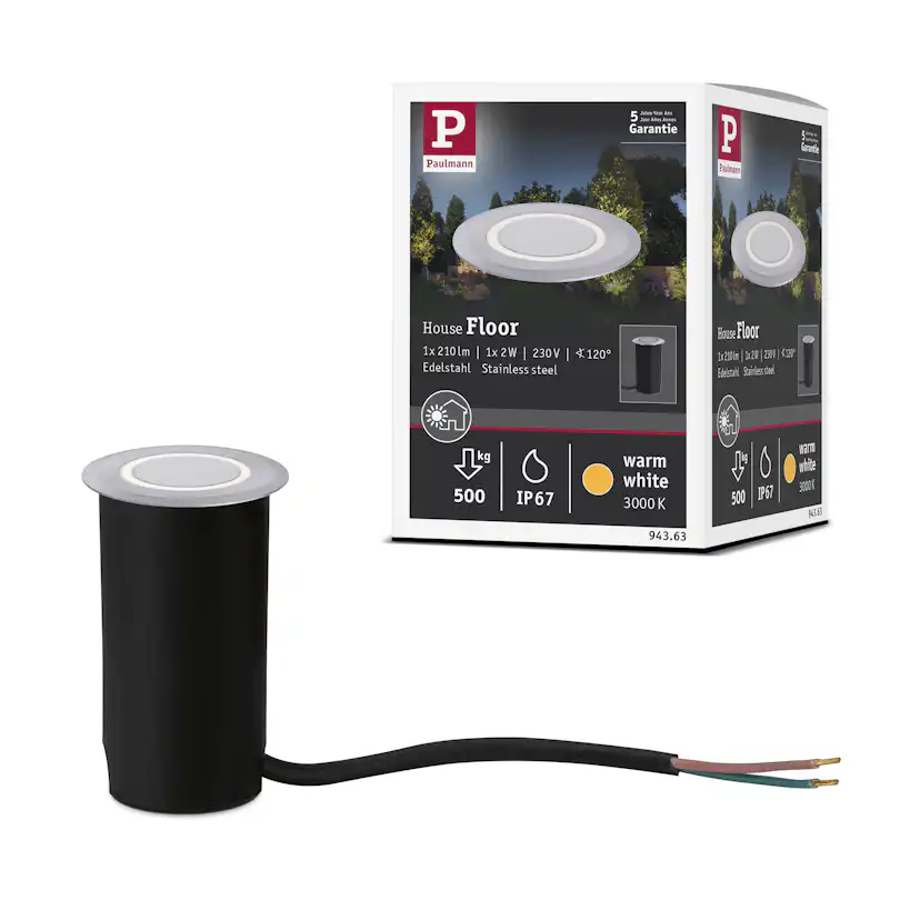 LED Infälld Markbelysning Paulmann House Stripe Rund IP67 230V