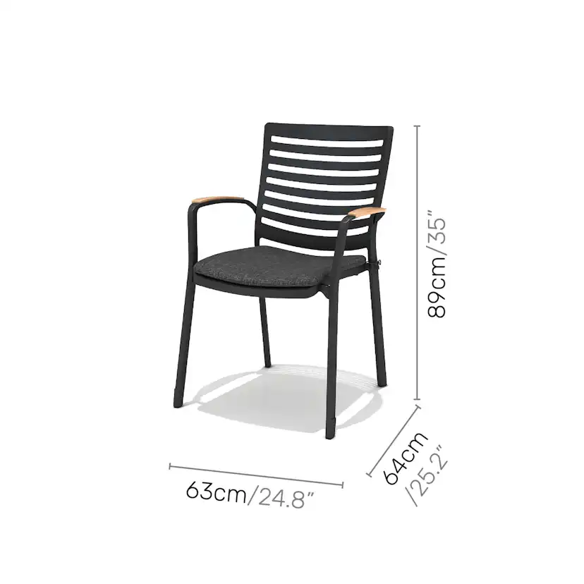 Matgrupp Utomhus LifestyleGarden Portals 95 cm 4 Carver-stolar