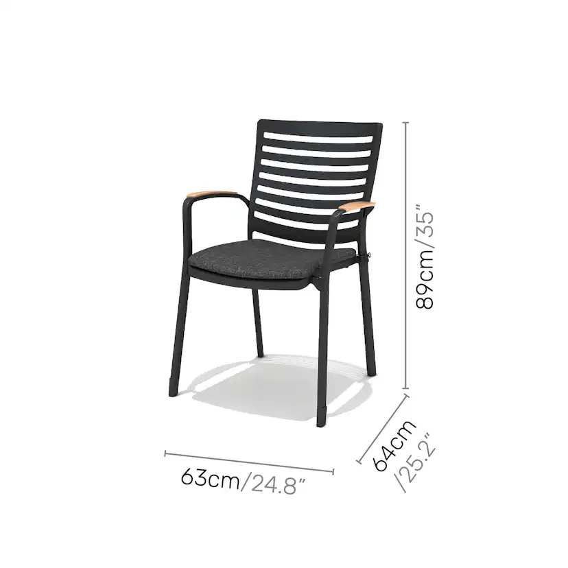 Matgrupp Utomhus LifestyleGarden Portals 95 cm 4 Carver-stolar
