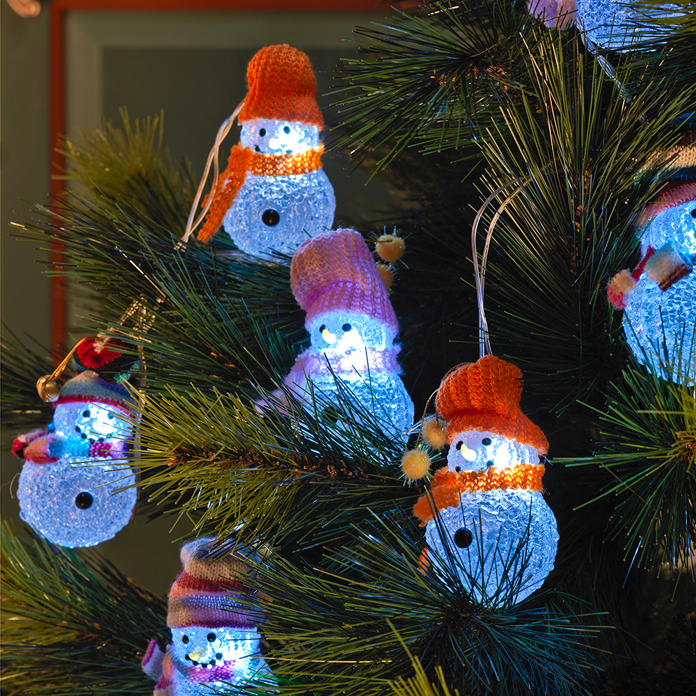 Ljusslinga Gnosjö Konstsmide Snögubbar 8