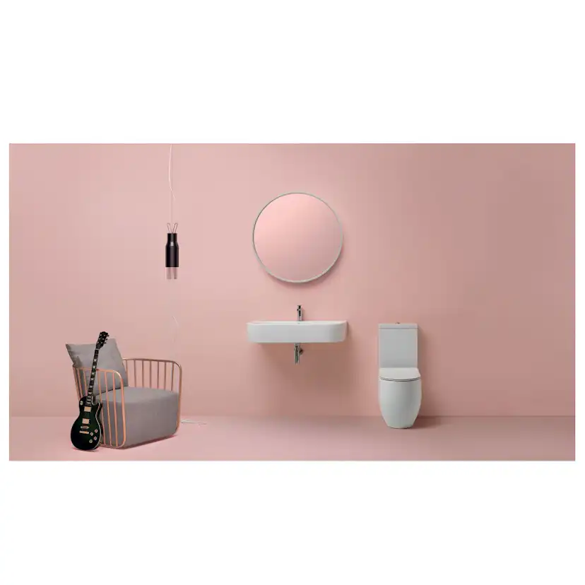 Toalettsits Lavabo Flo och File Slim Matt Vit Matt Vit