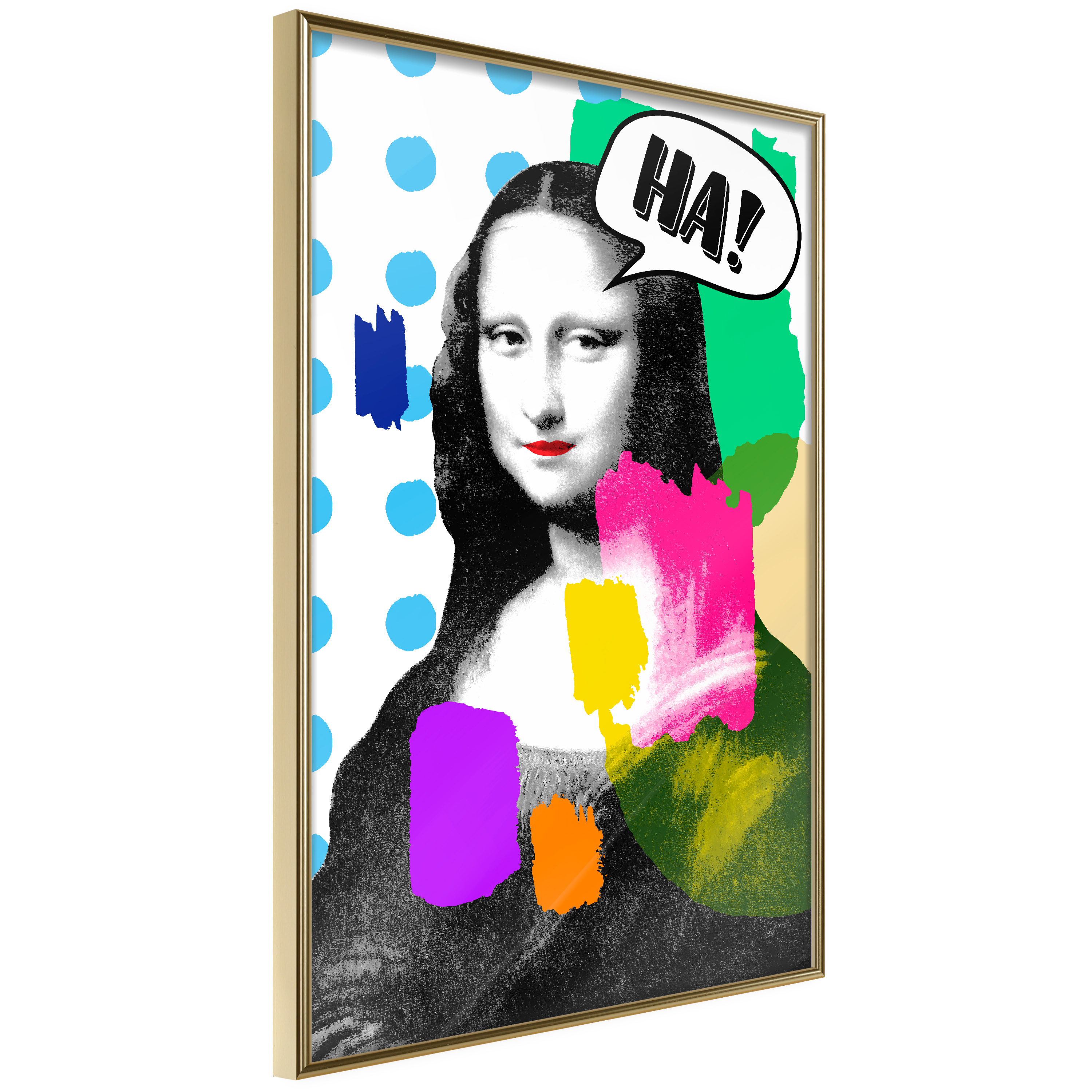 Affisch - Mona Lisa Pop-art [Poster] 20x30 Guld ram, 20x30 cm