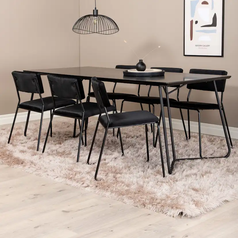 Matgrupp Venture Home Annika med 6 Kungshamn Stolar Sammet