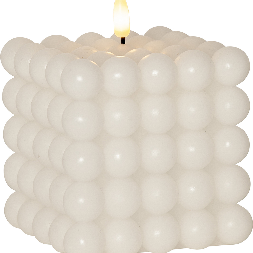 LEDBlockljus Flamme Dot Vit