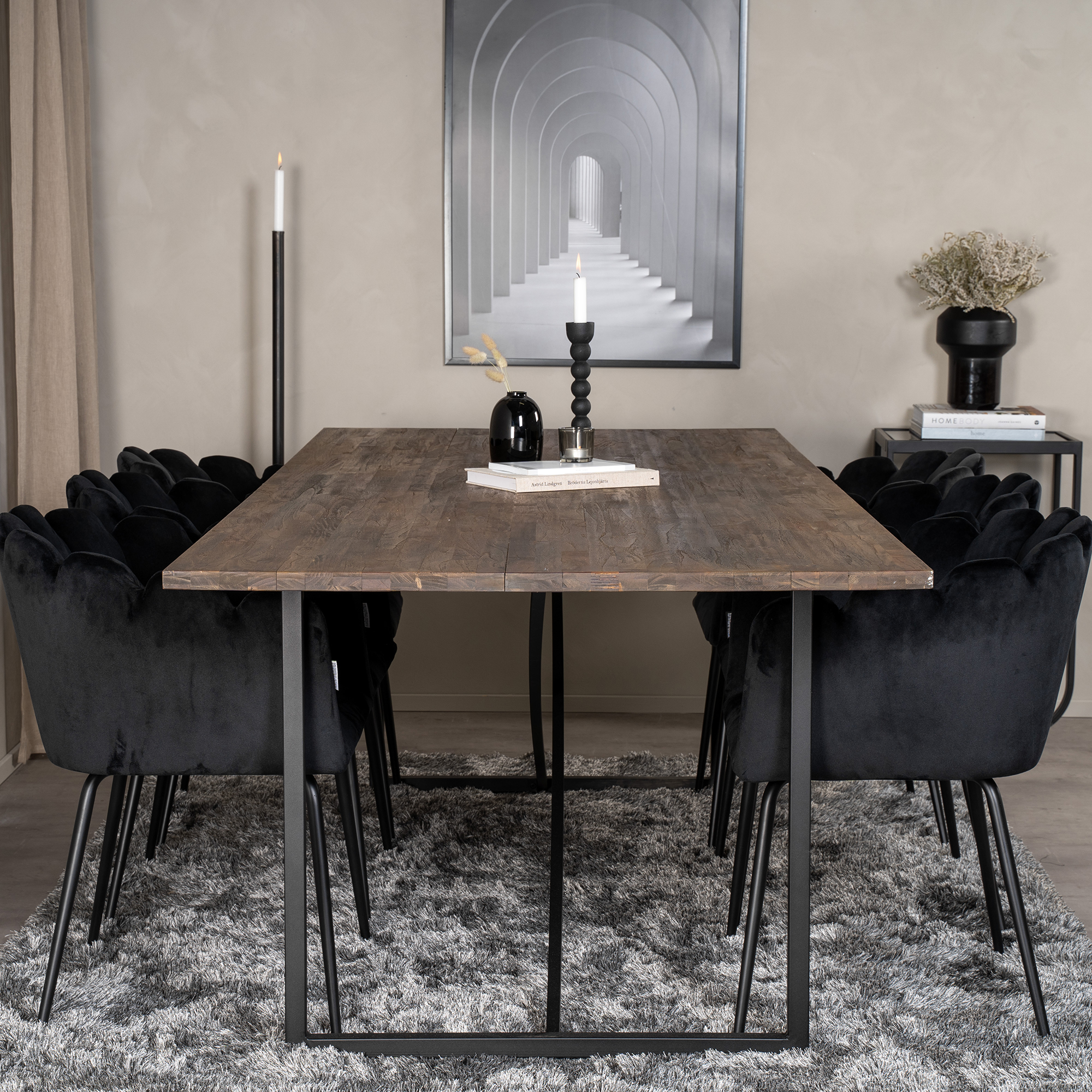 Matgrupp Venture Home Peo med 6 Limhamn Stolar