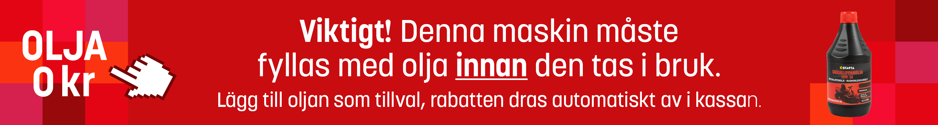 6/3 - Olja på köpet bannerbeställning