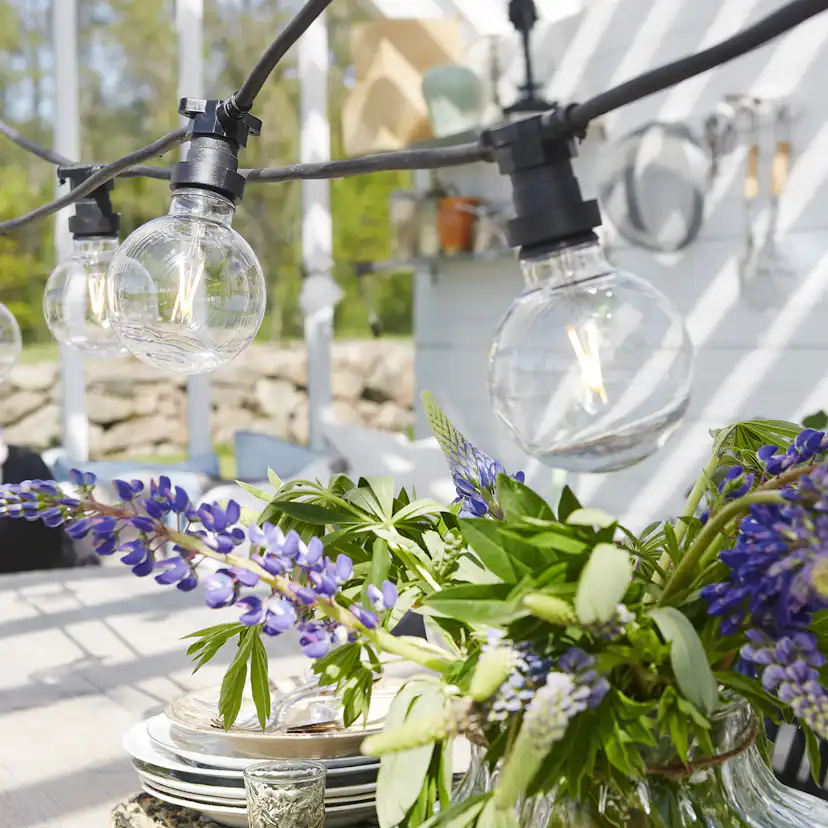 LED-lampa Star Trading Filament E27 G95 Outdoor Lighting PC Cover 1W