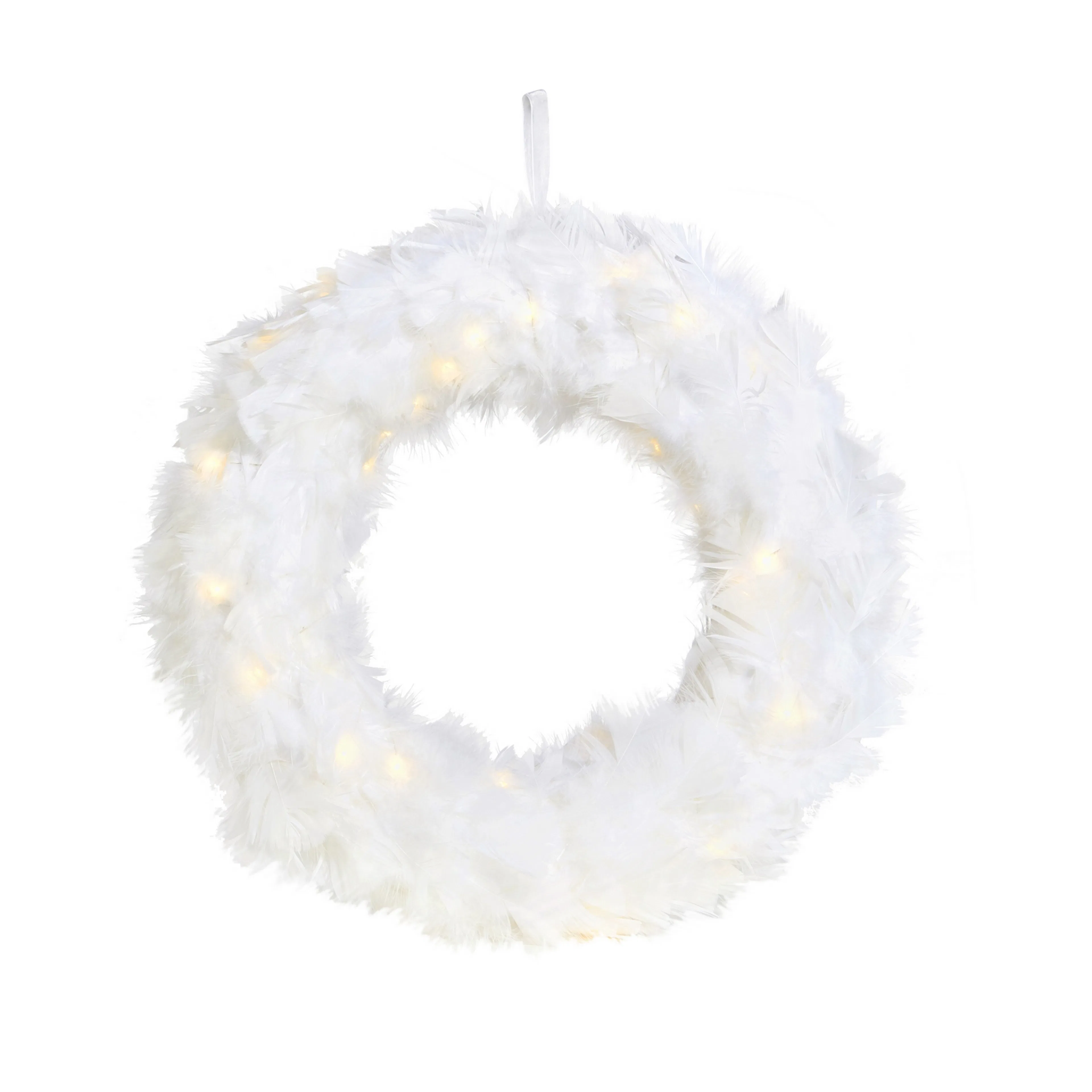 Dekorationskrans Markslöjd Feather Wreath 35 cm 40L Vit