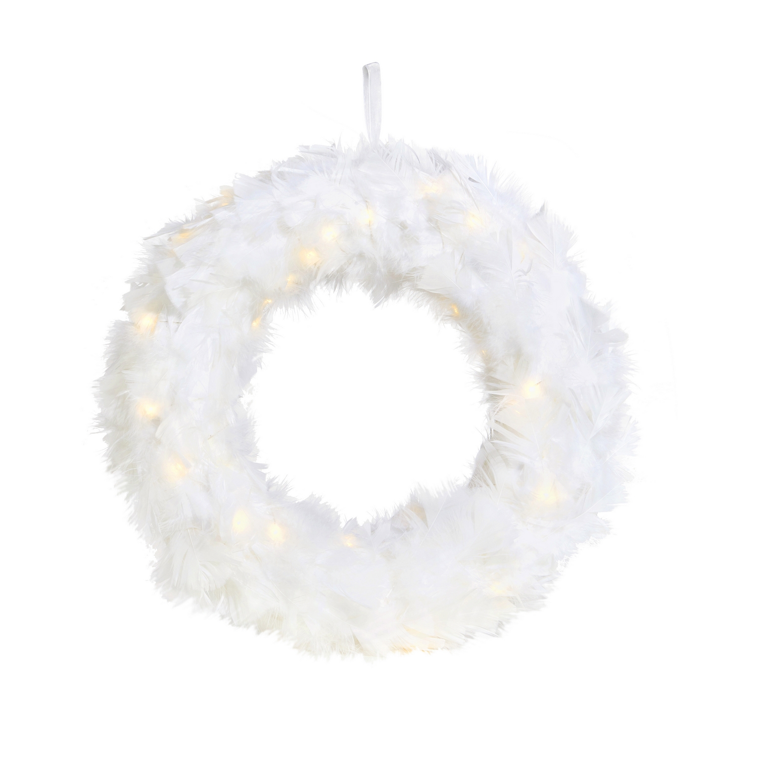 Dekorationskrans Markslöjd Feather Wreath 35 cm 40L Vit