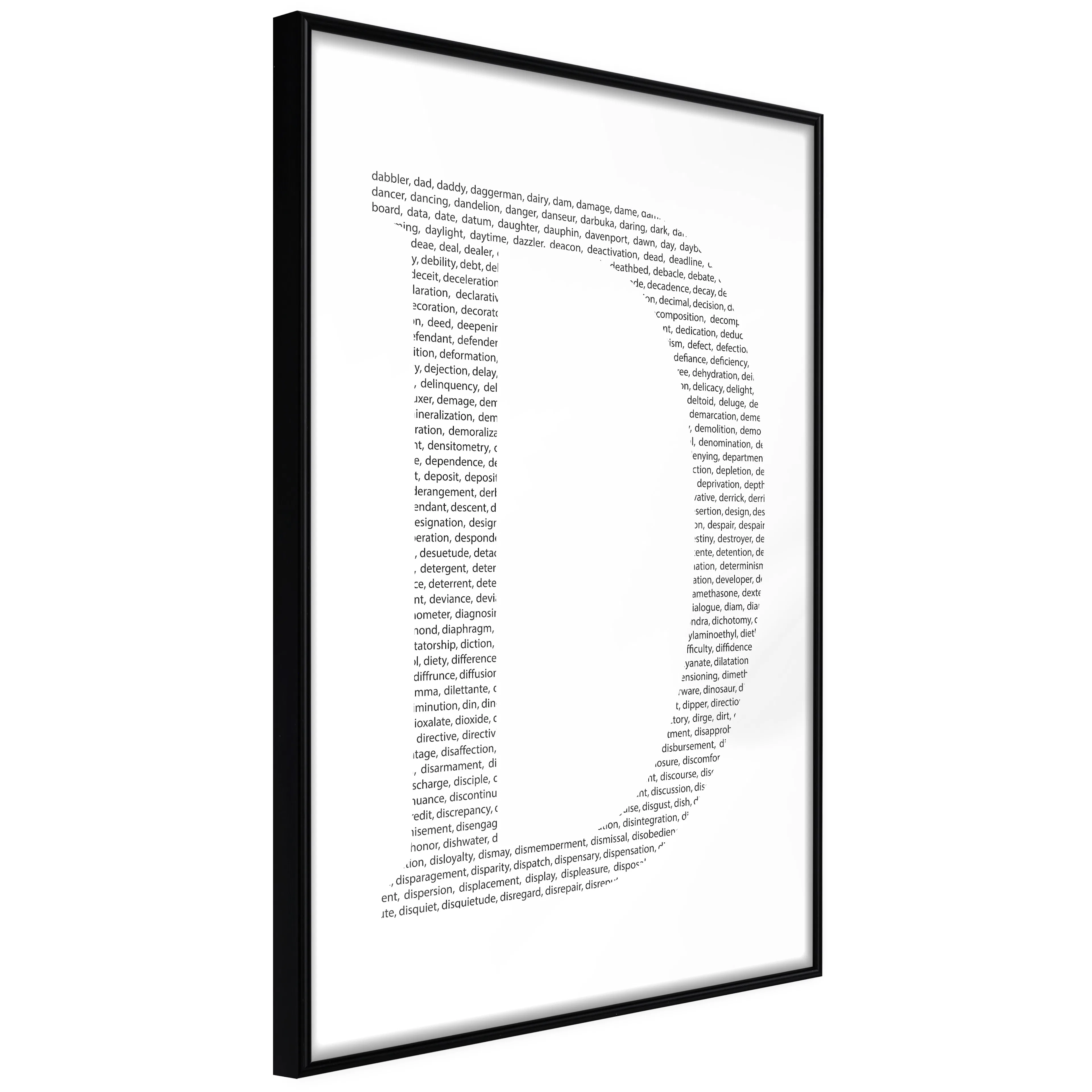 Affisch - Letter D [Poster] 20x30 Svart ram, 20x30 cm