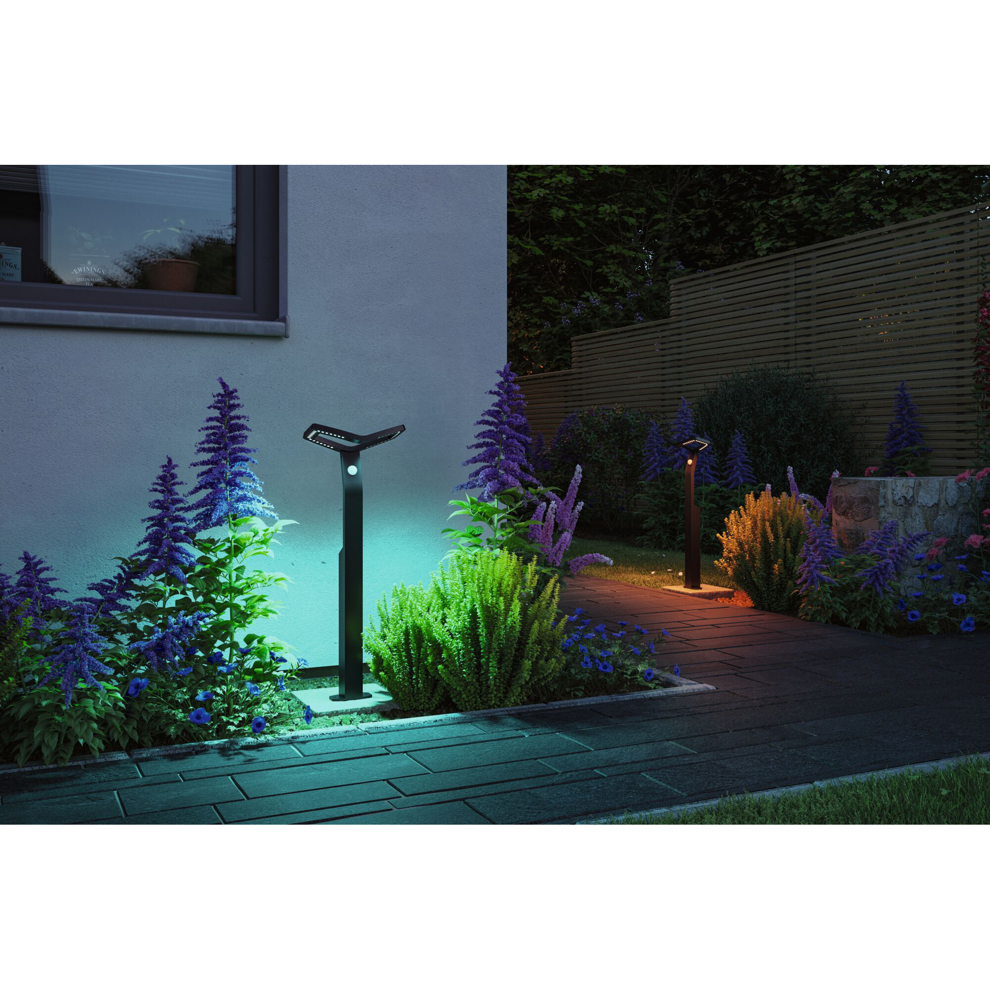 Pollare LED Paulmann Alara Smart Home Zigbee 3.0 med Skymningsstyrd rörelsedetektor IP44 230V Ljus: RGBW+