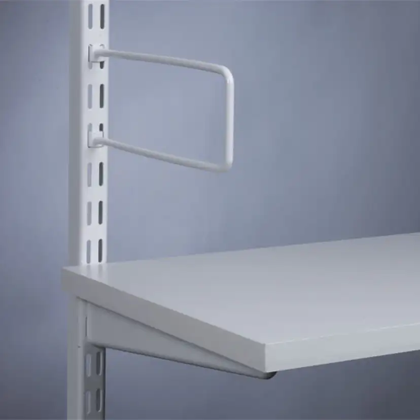 Bokstöd f väggskena 200mm vit LxH: 200x75 mm, 2-pack, Vit