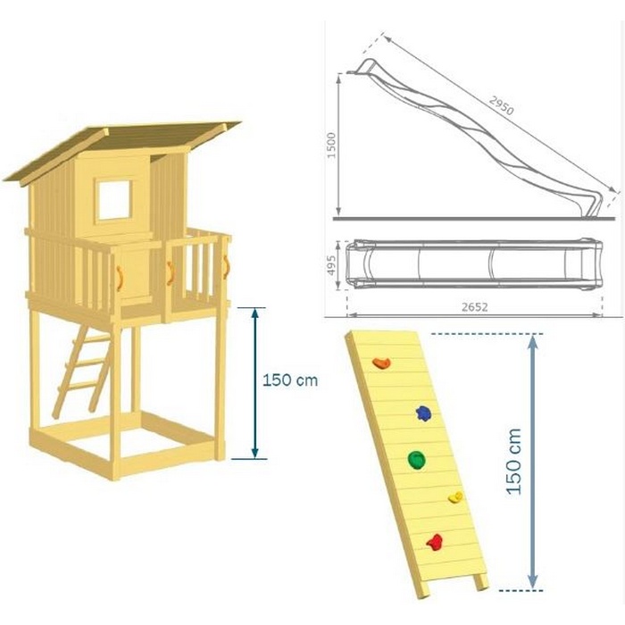 Lekställning Hörby Bruk Beach Hut Lektorn med Klätternät & Rutschbana