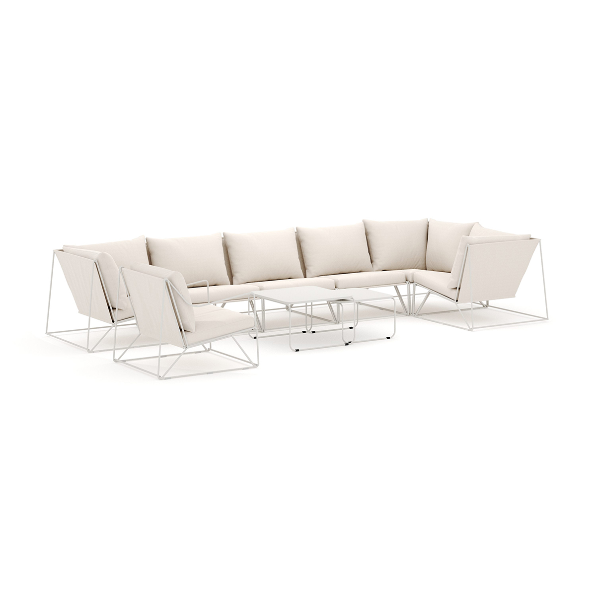 Loungesoffa Comfort Garden Usteryd utomhus hörnsoffa Schäslong 7-sits vändbar med fåtölj