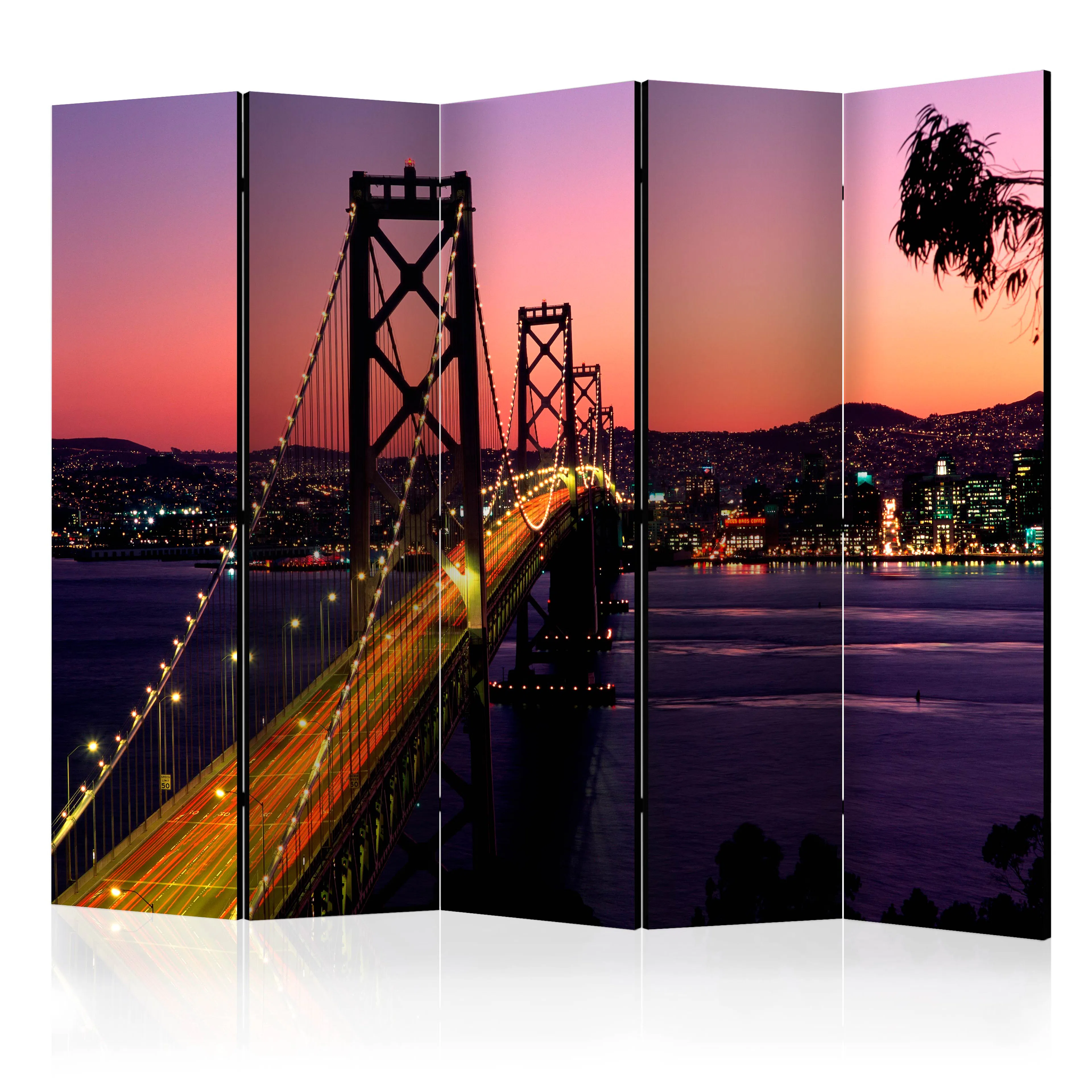 Rumsavdelare Skärmvägg Arkiio Charming Evening in San Francisco II 225x172 cm