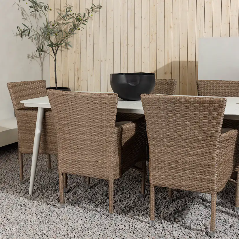 Matgrupp Venture Home Lina Bord med 6 Malina Stolar