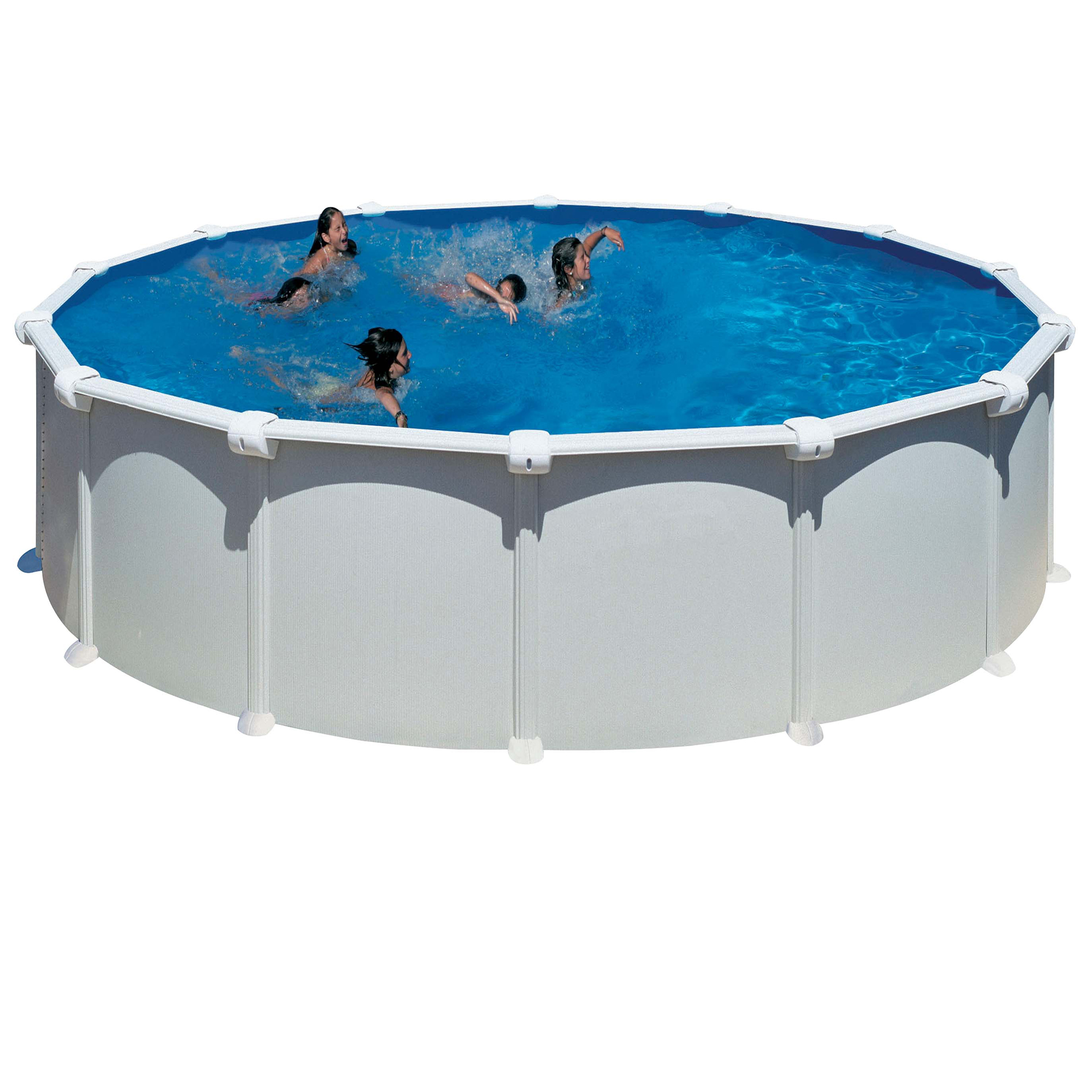 Basic Pool Rund Ø550 x 132 cm, Vit Ø550 cm, Djup: 132 cm, Färg:  Vit