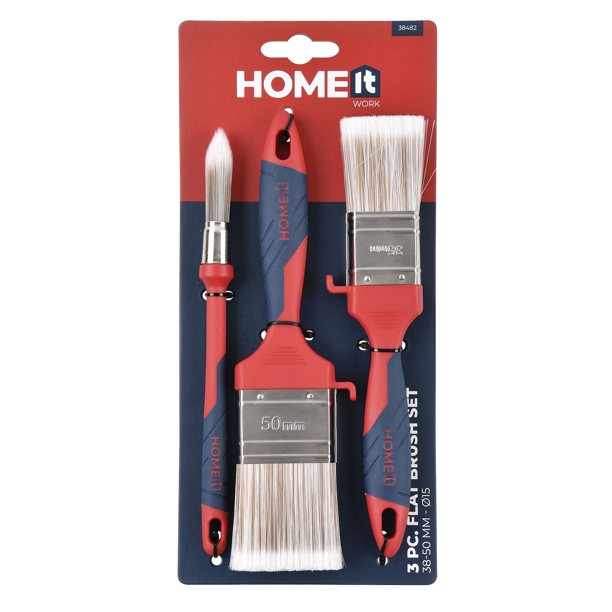 Pensel Home It Set Med 1 Rund Ø 15 och 2 Platta 35/50 mm