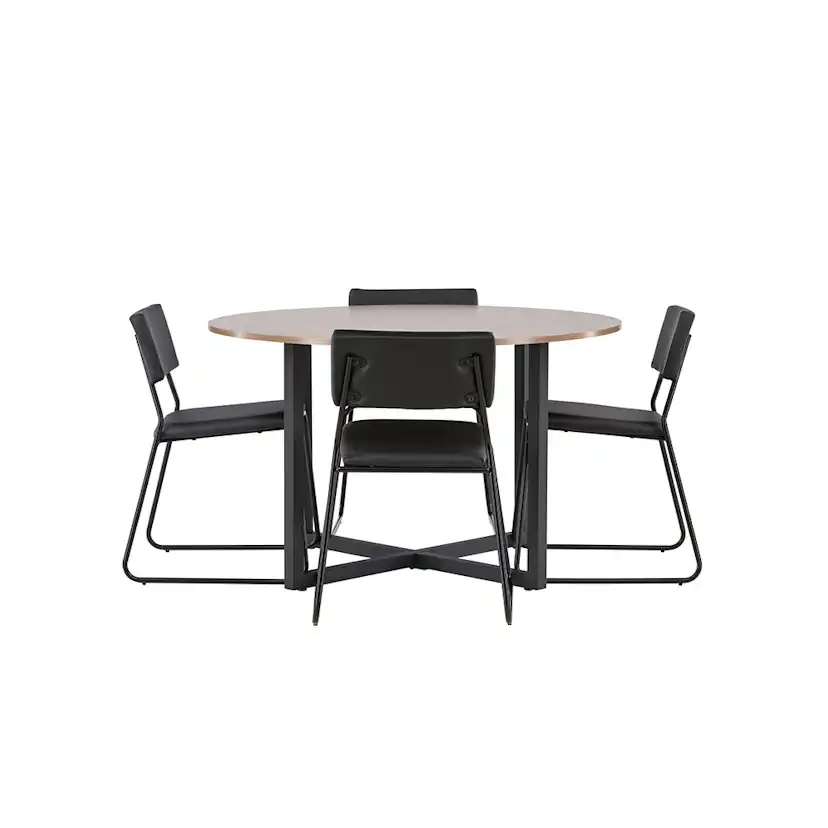 Matgrupp Venture Home Durango Ø 120 cm med 4 Kenth Stolar