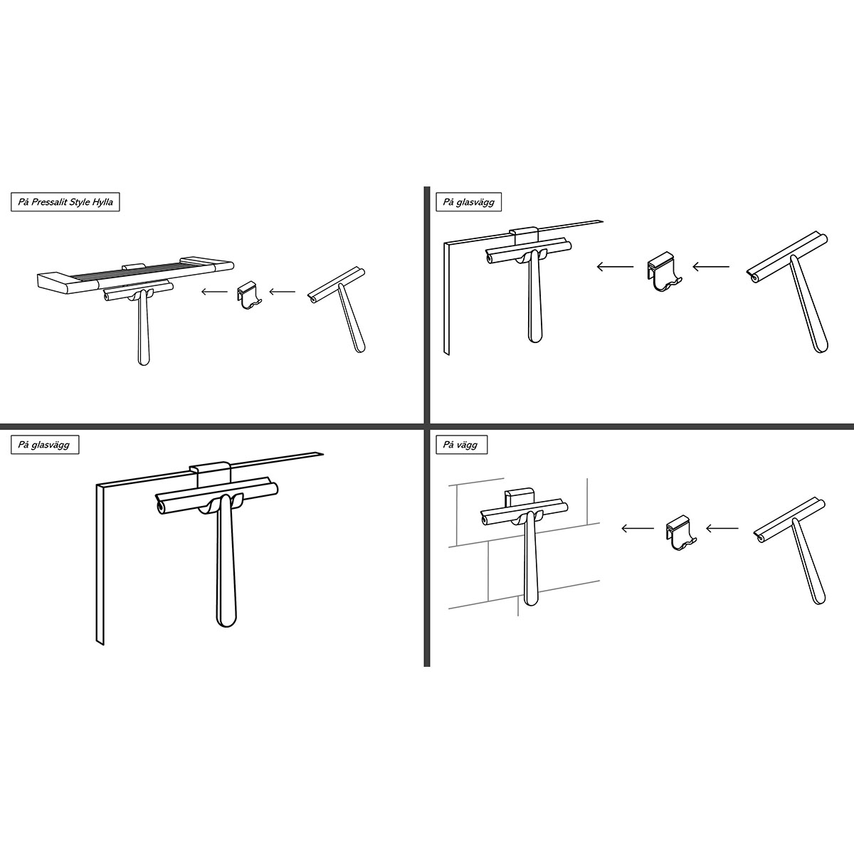 Duschskrapa matt svart Matt svart