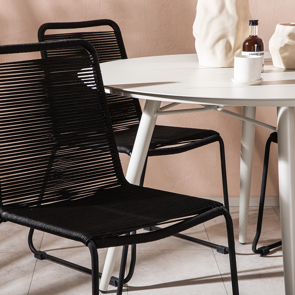 Matgrupp Utomhus Venture Home Lina Ø120 cm med 4 Lindos Trädgårdsstolar