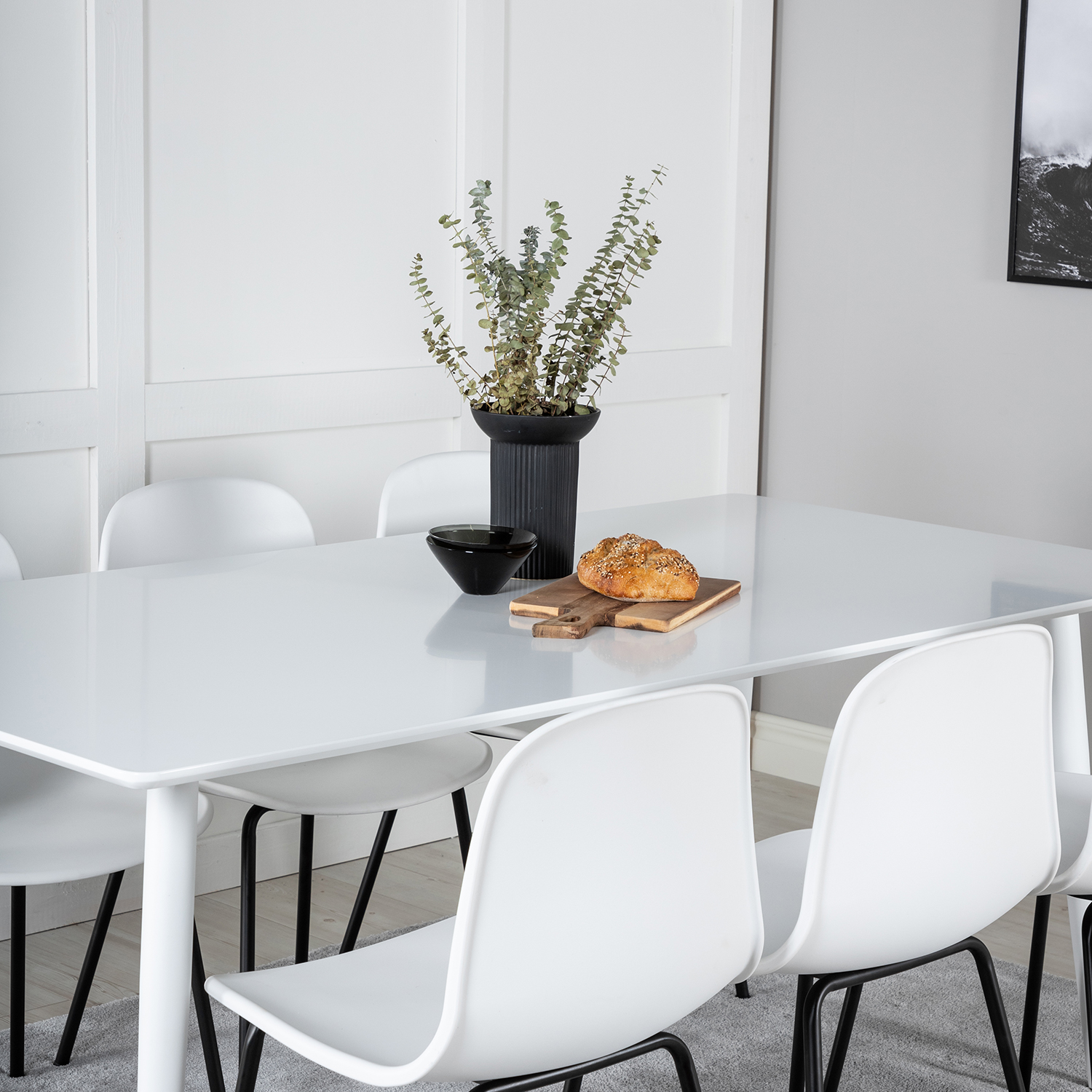 Polar table 180 cm -White top /Arctic Chair- White Plastic_6 Vit/Svart