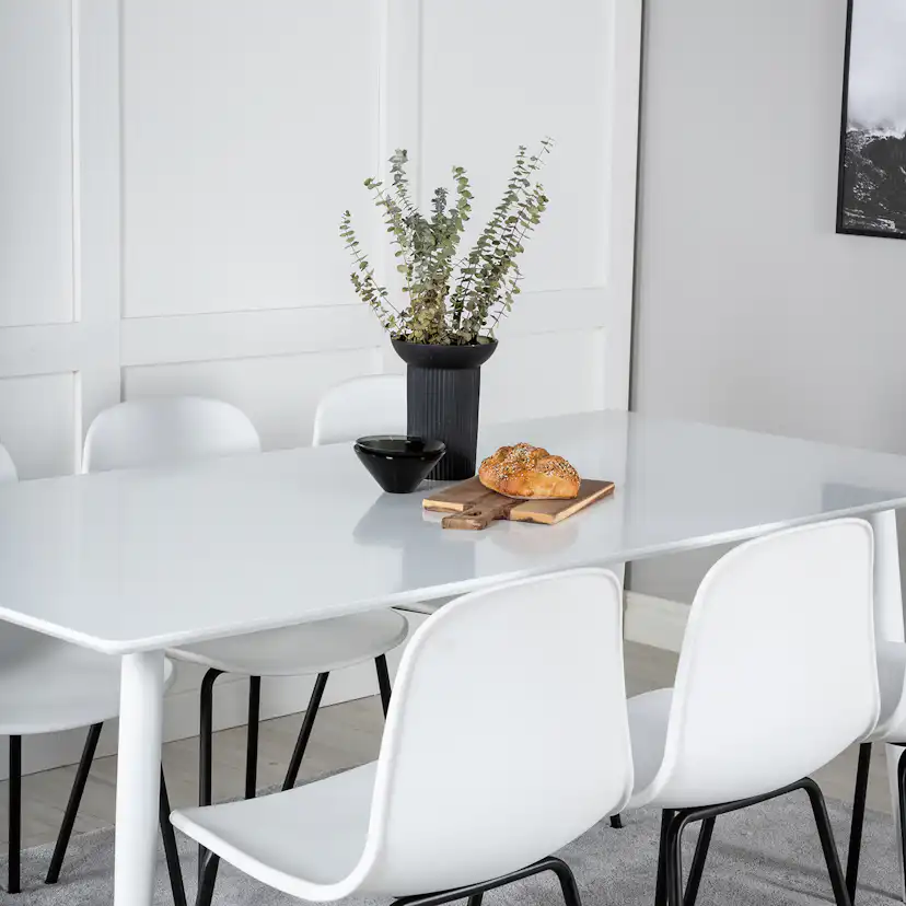 Polar table 180 cm -White top /Arctic Chair- White Plastic_6 Vit/Svart