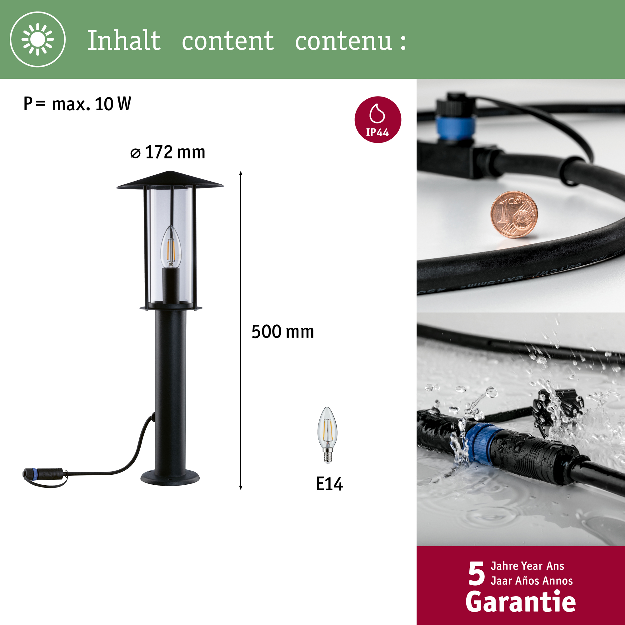 Pollare LED Paulmann Classic Plug & Shine IP44 24V