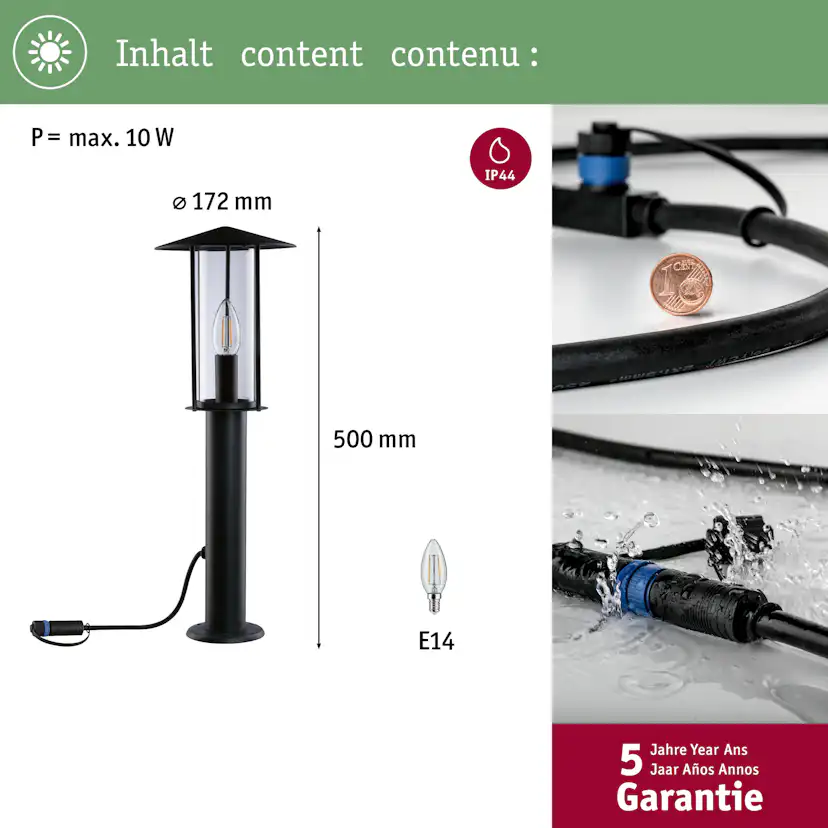 Pollare LED Paulmann Classic Plug & Shine IP44 24V