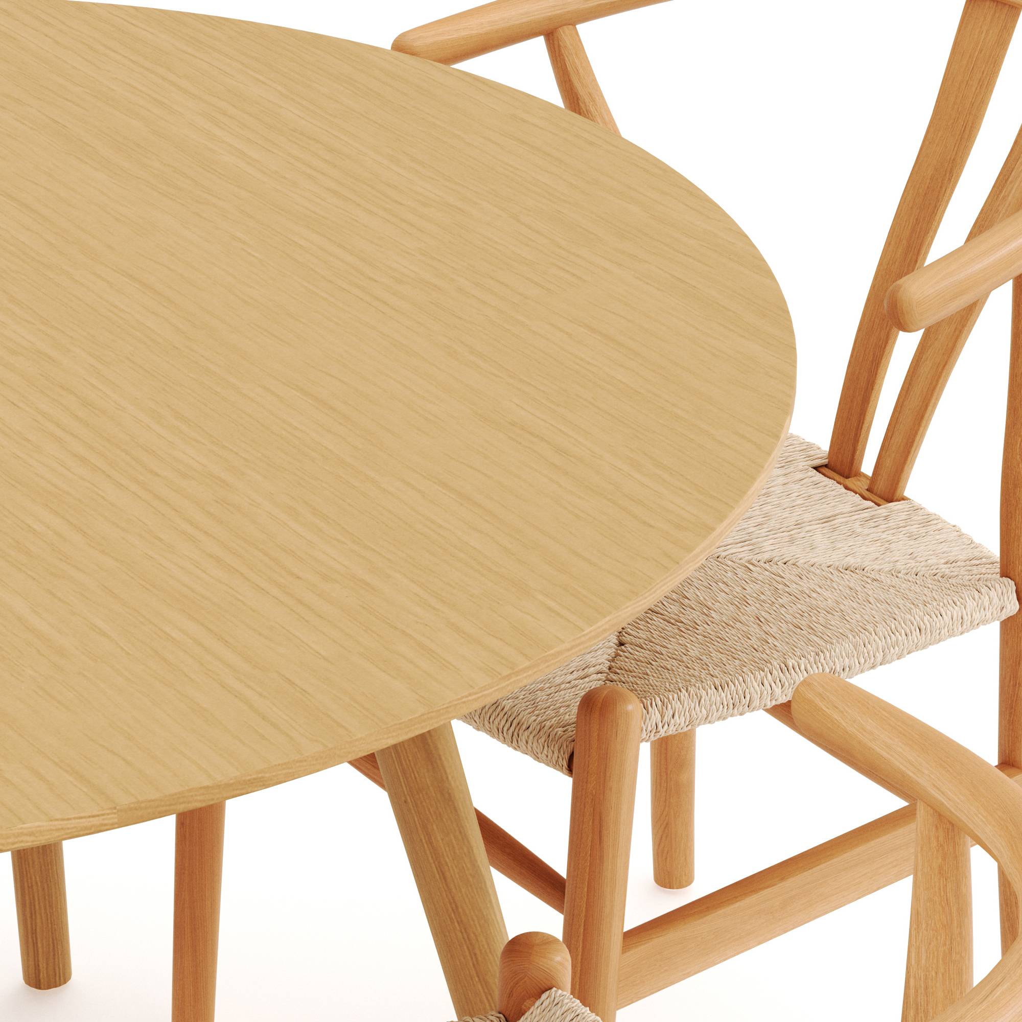 Matgrupp Bark Jerup Runt Matbord 120 cm med 4 Dastoori Matstol