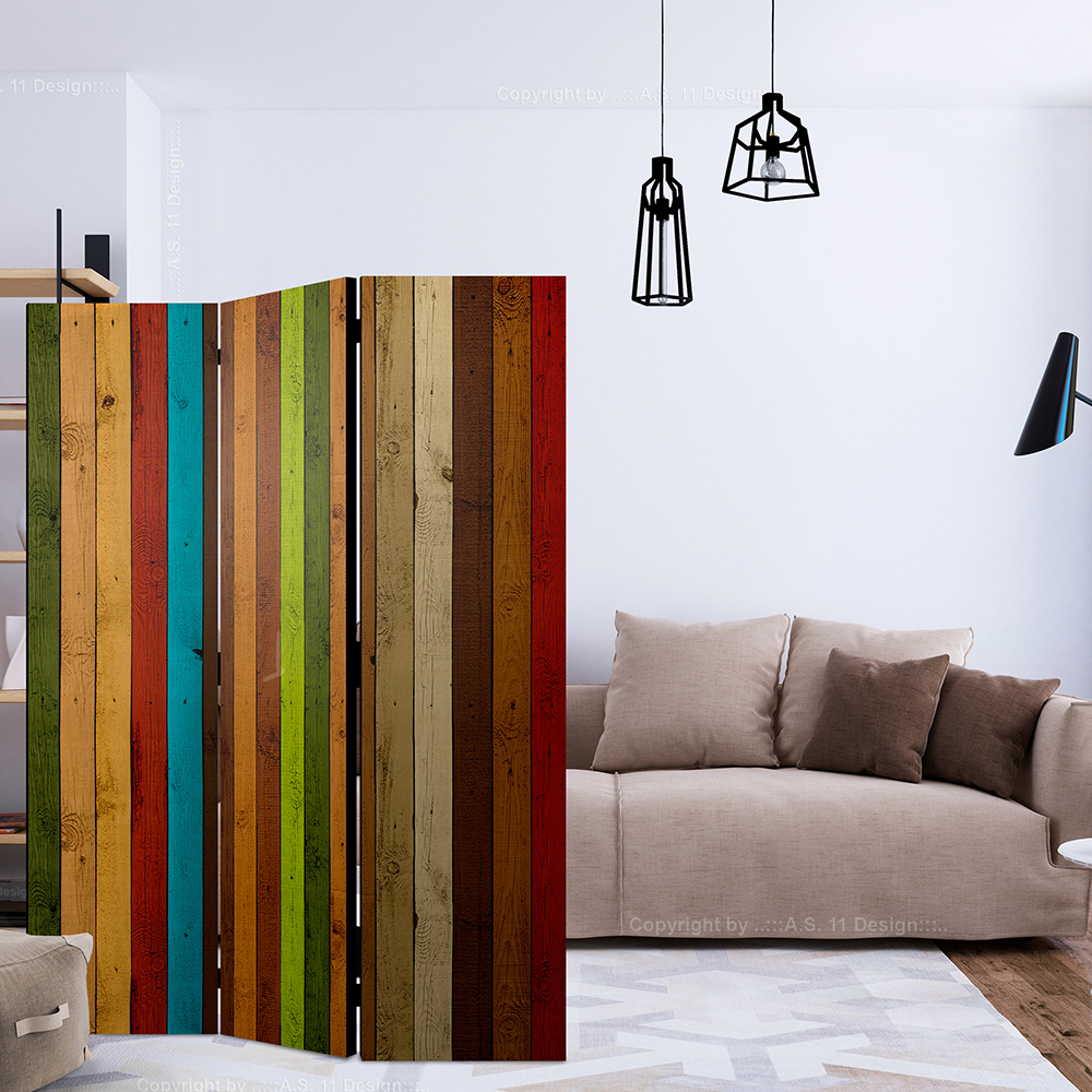 Rumsavdelare Skärmvägg Arkiio Wooden Rainbow 135x172 cm