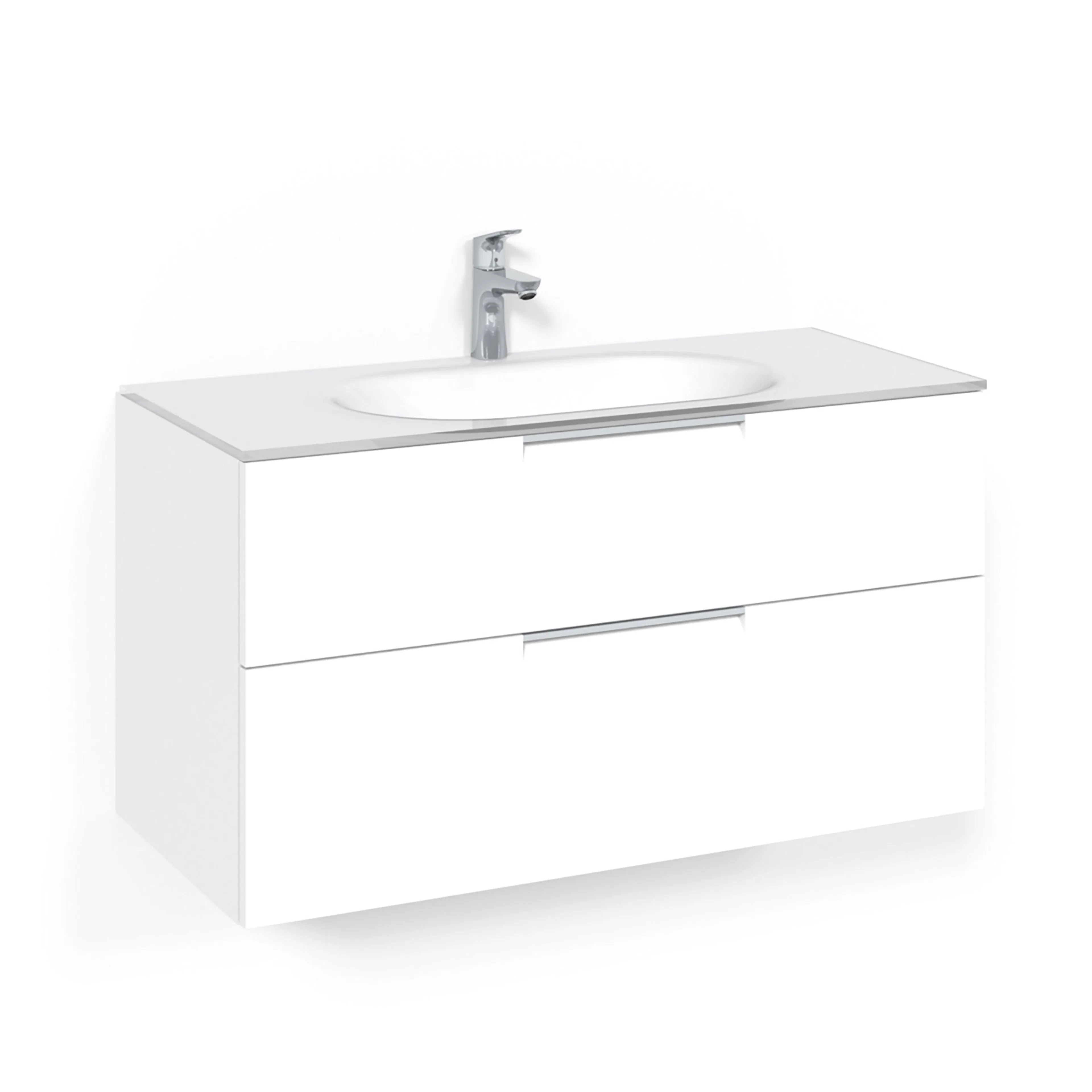 Macro Design Crown Kom 100x45 Vit Gr Glashandfat Bredd 1000 mm, Vit, Glastvättställ Vit