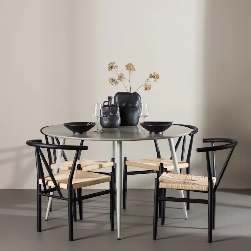 Plaza Dining Table with Alfons Dining Chair Beige/Svart