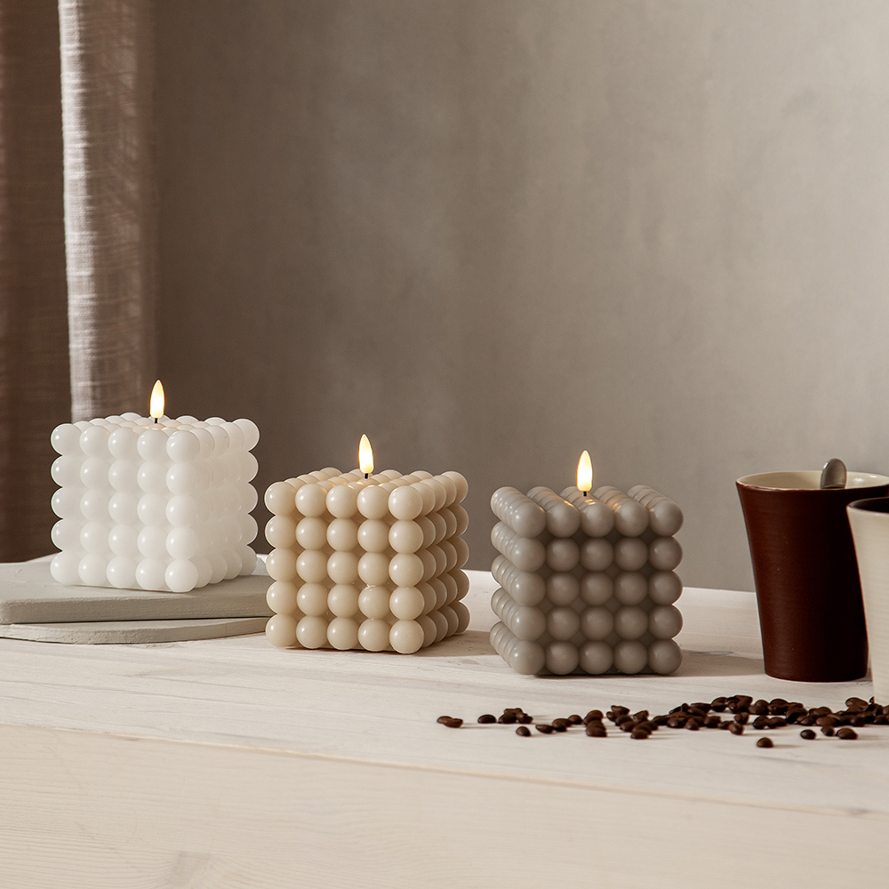 LEDBlockljus Flamme Dot Vit