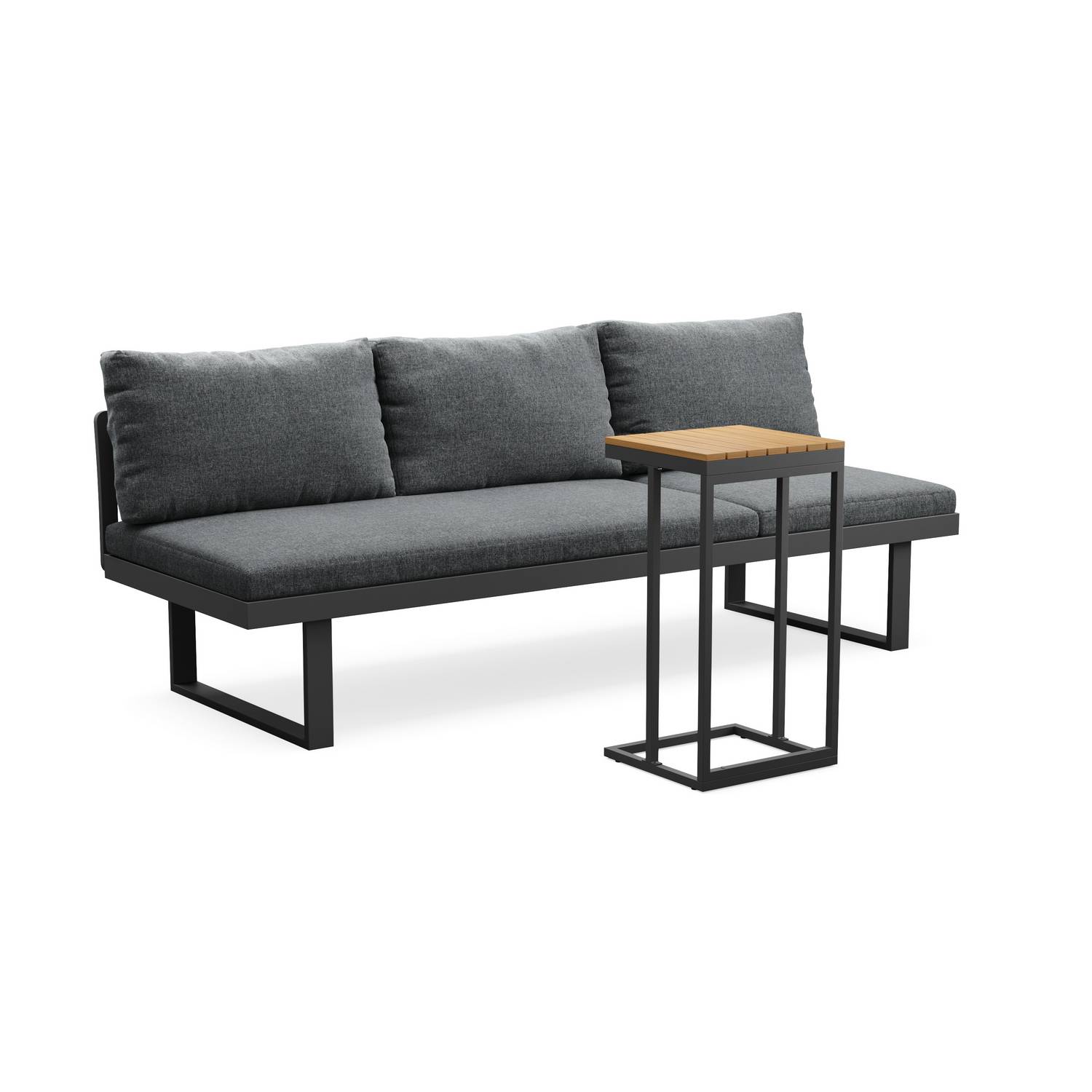 Utesoffa deNoord Samira Fällbar Utesoffa med soffbord - Solsäng i aluminium