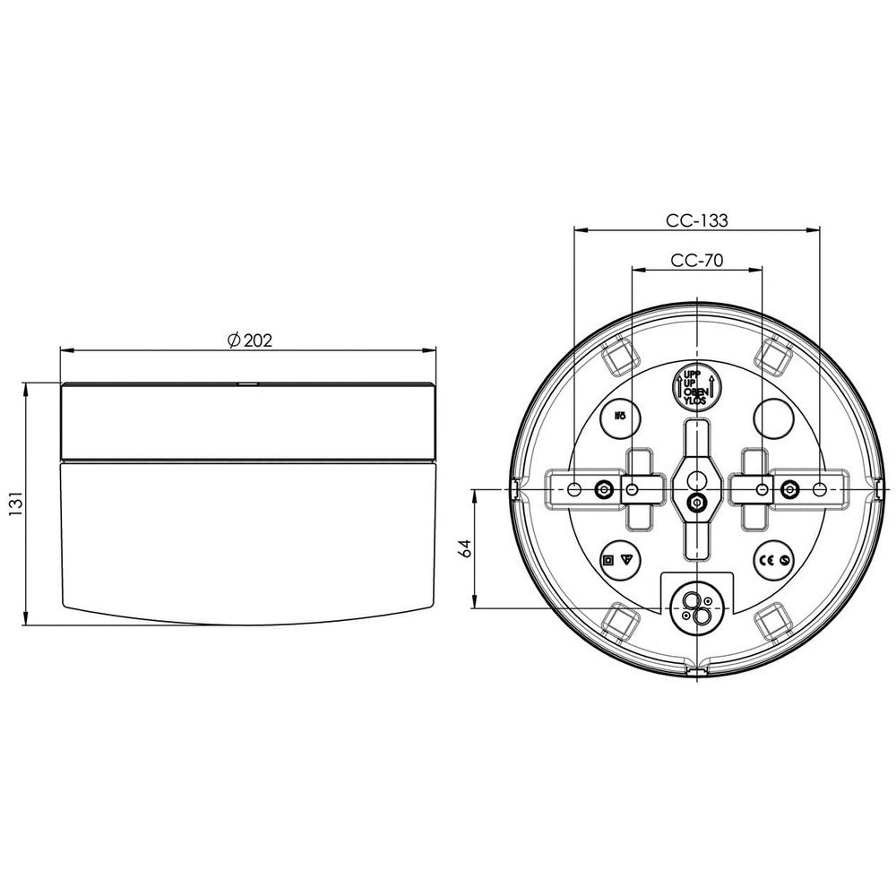 Vägg-/Taklampa Ifö Electric Opus 200H Vit IP44 Rak 12W LED