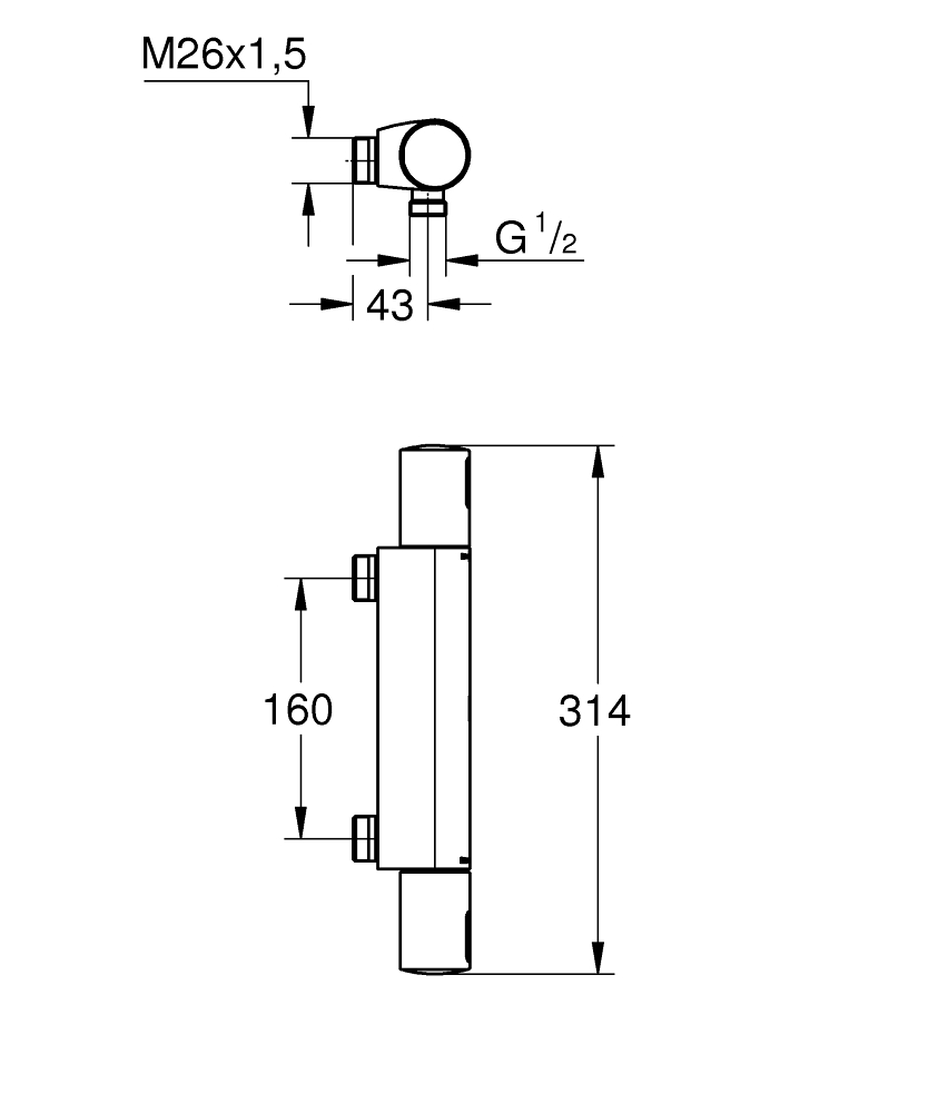 Duschblandare Grohe Precision Start 34847 160 cc