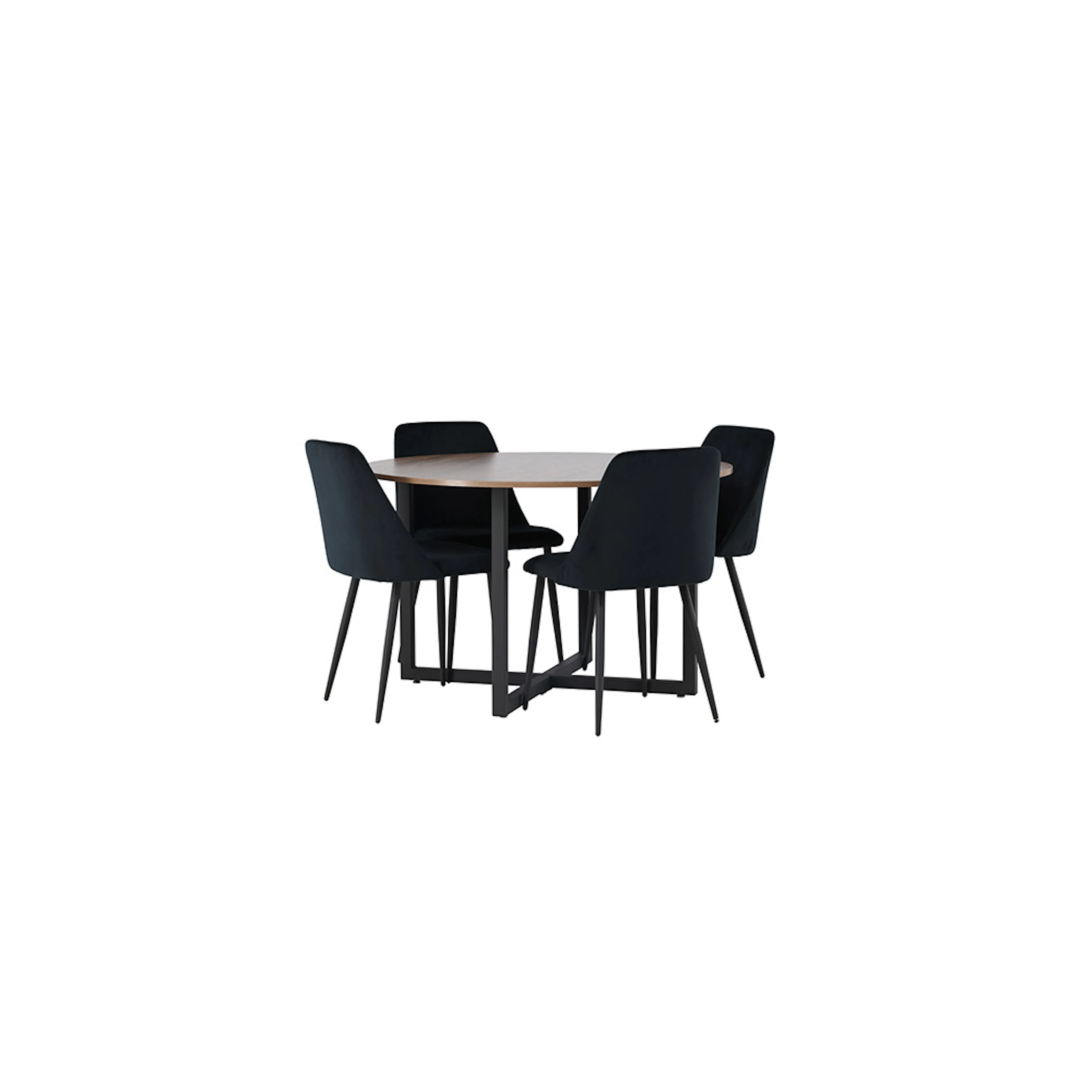 Matgrupp Venture Home Durango Ø120 cm med 4 st Night stolar Svart