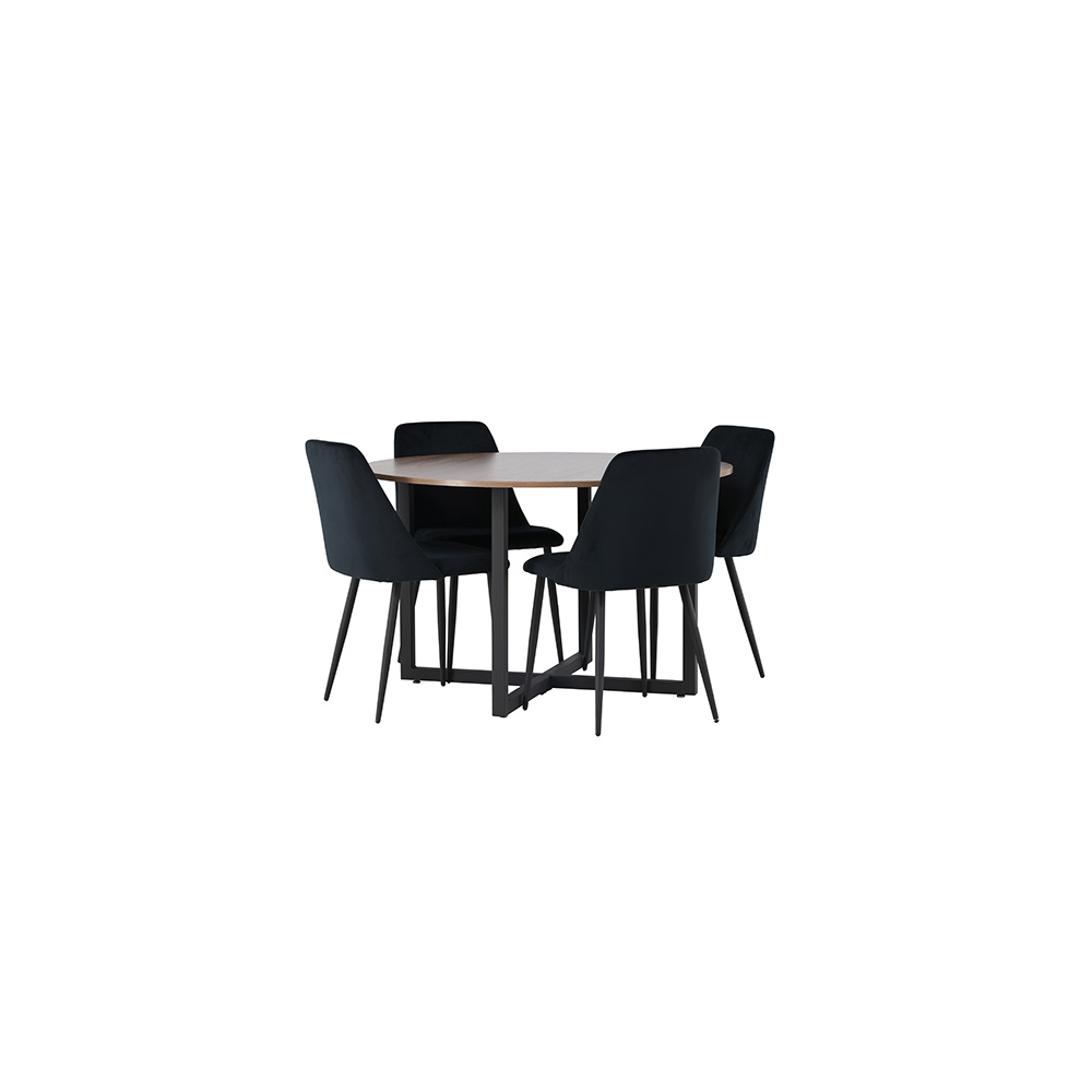 Matgrupp Venture Home Durango Ø120 cm med 4 st Night stolar