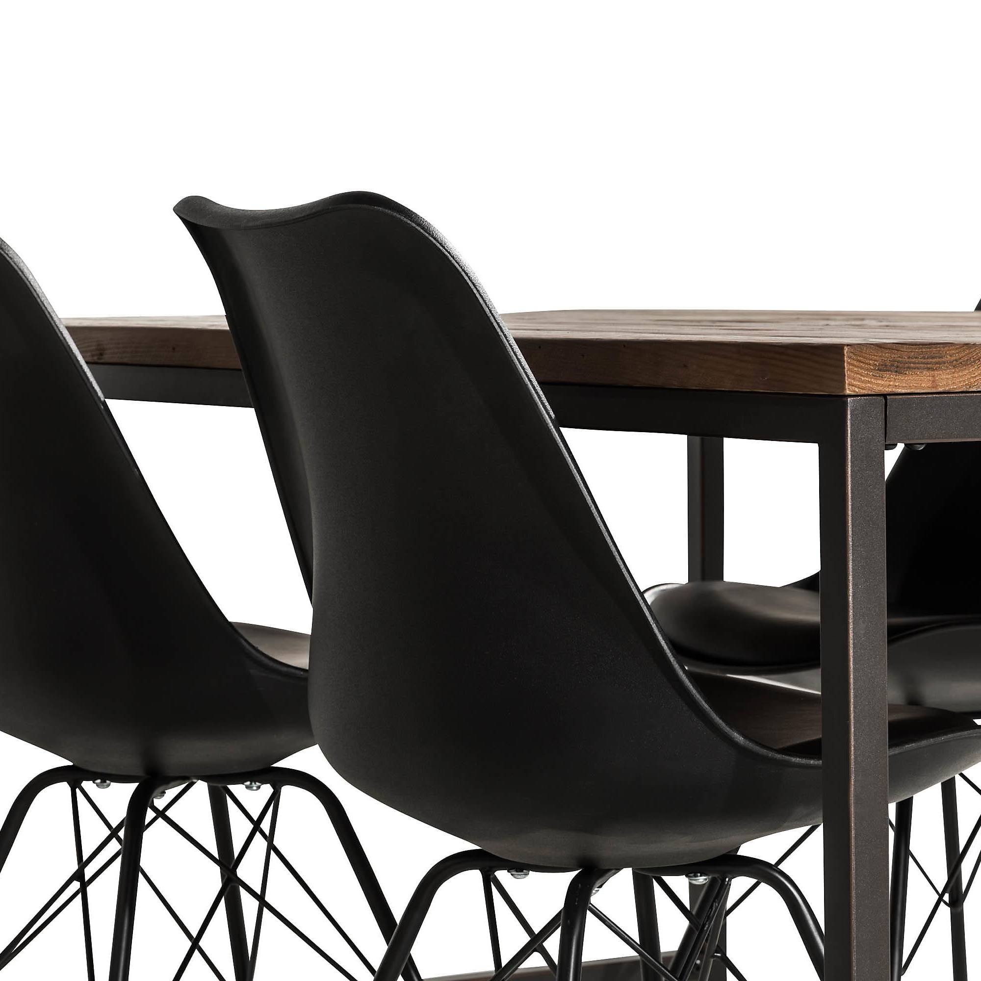 Matgrupp Bloomington Wilmer Rektangulärt Matbord 140 cm med 4 Shell Matstol