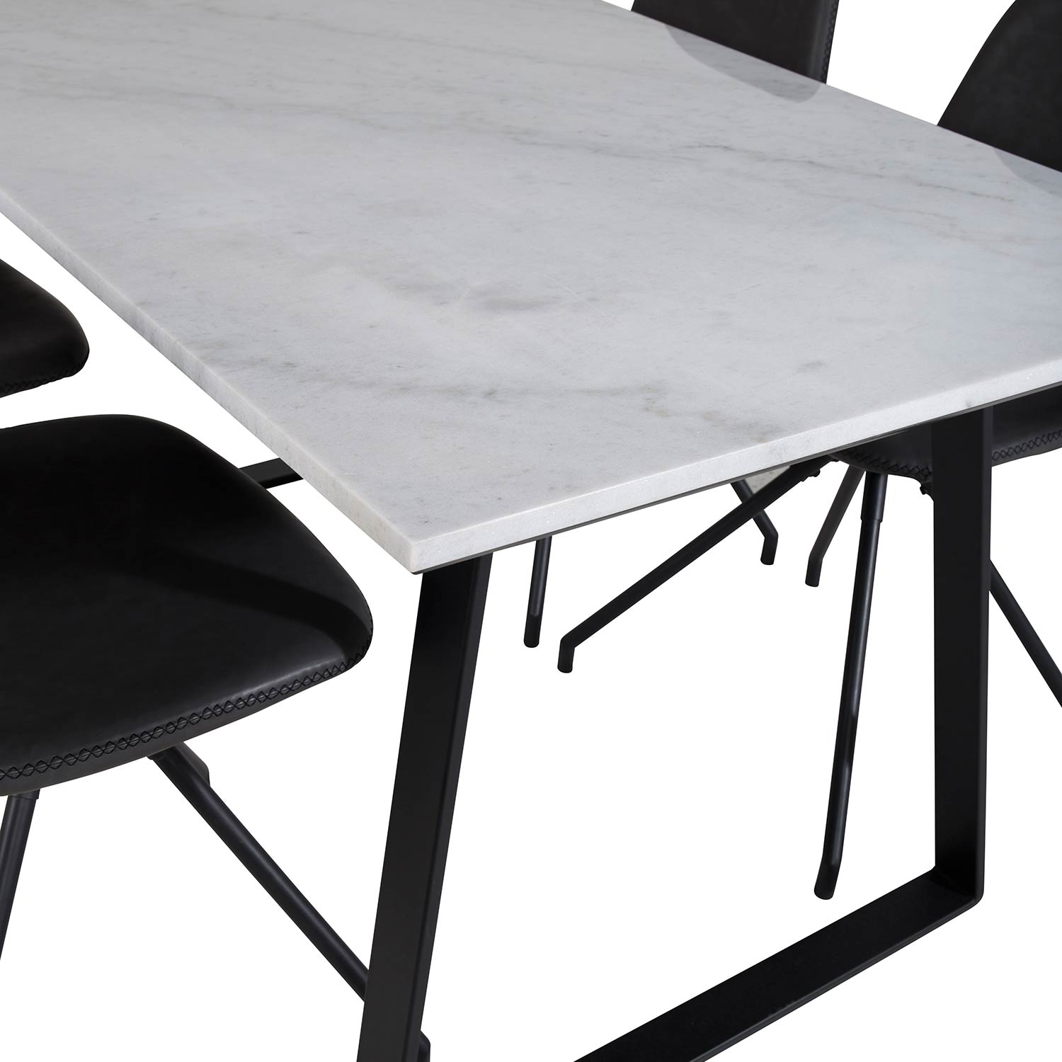 Matgrupp Venture Home Estelle 140 med 4 Pobbie Snurrfunktion Stolar Konstläder