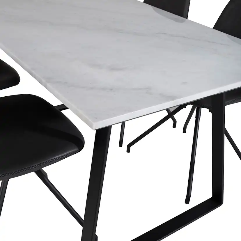 Matgrupp Venture Home Estelle 140 med 4 Pobbie Snurrfunktion Stolar Konstläder