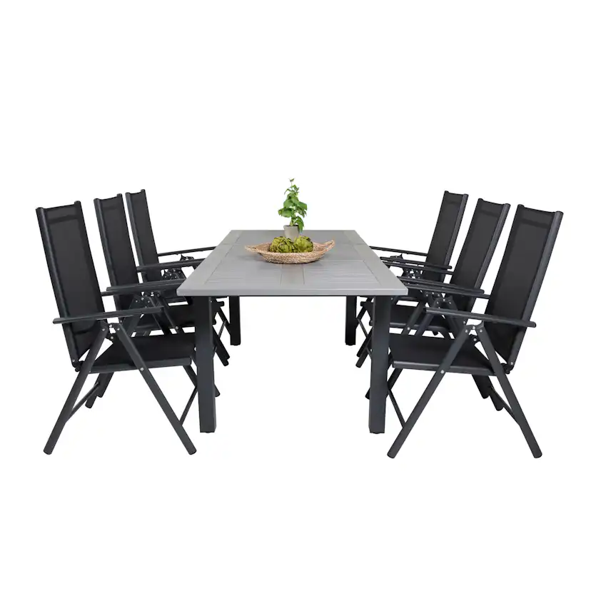 Matgrupp Venture Home Aleyna 160/240 med 6 Bront Positionsstolar