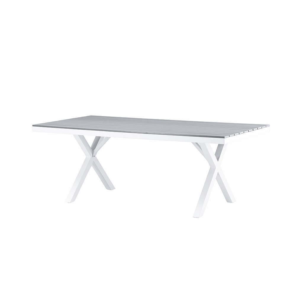 Garcia Diningtable Alumnium - White / Light Grey Aintwood / Grå