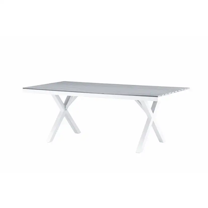 Garcia Diningtable Alumnium - White / Light Grey Aintwood / Grå