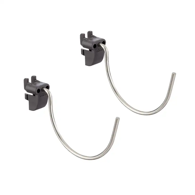 Stor Rund Krok Elfa Garage+ för Förvaringstavla 2-pack