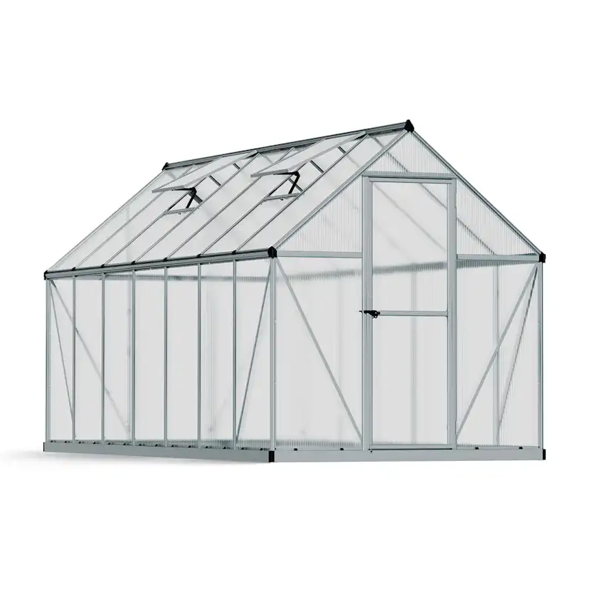 Växthus Canopia by Palram Mythos Aluminiumram med UV-Skyddad Polykarbonat & Ventilationsfönster, 7,9 m²