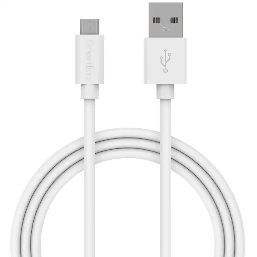 USB cable Micro 3m Vit, Kabellängd: 3 m