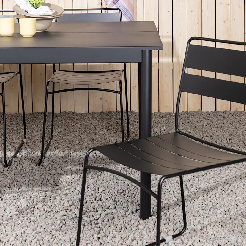 Modena - Dining Table- Black - Aluminium - 200*100cm _1+ Lin Svart