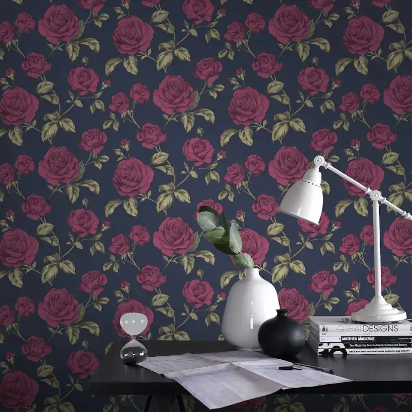 Tapet Boutique Blommor Metallic 104135